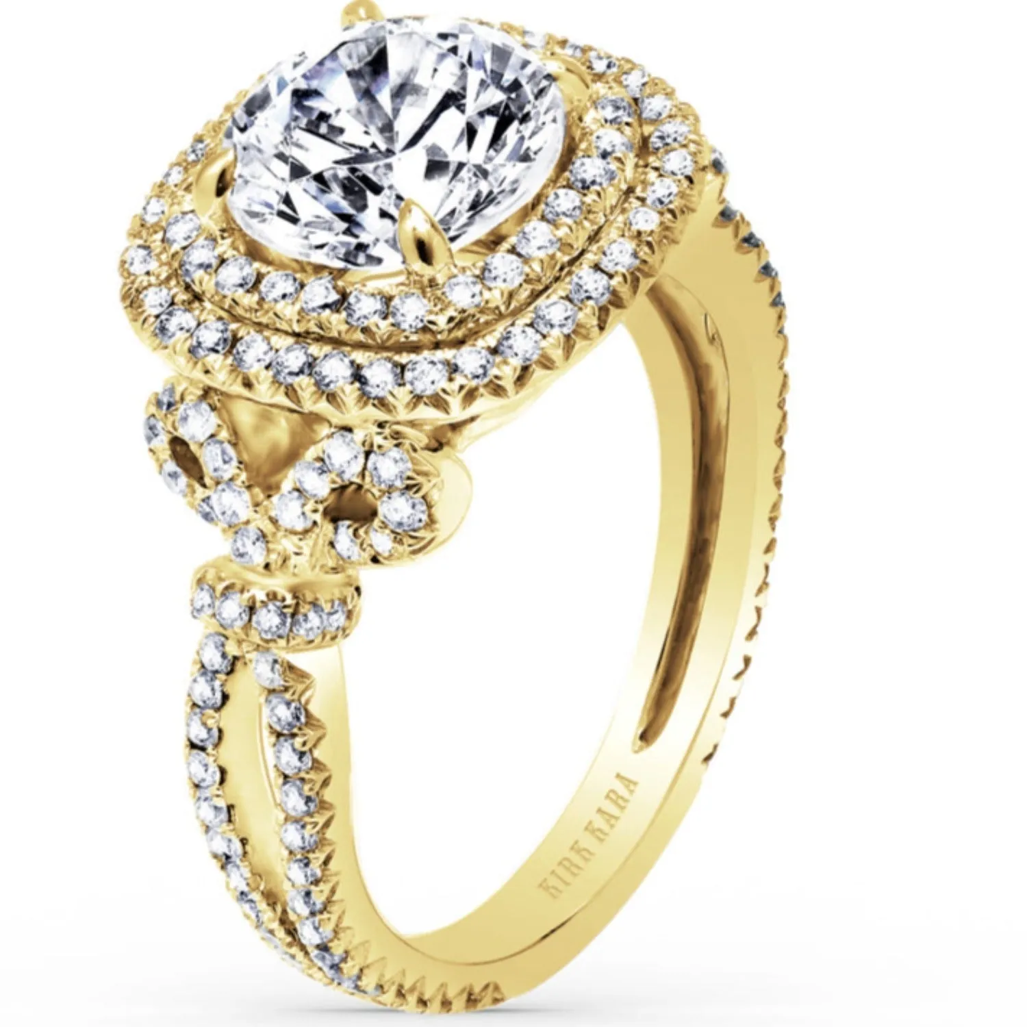 Kirk Kara "Pirouetta" Double Halo Diamond Engagement Ring