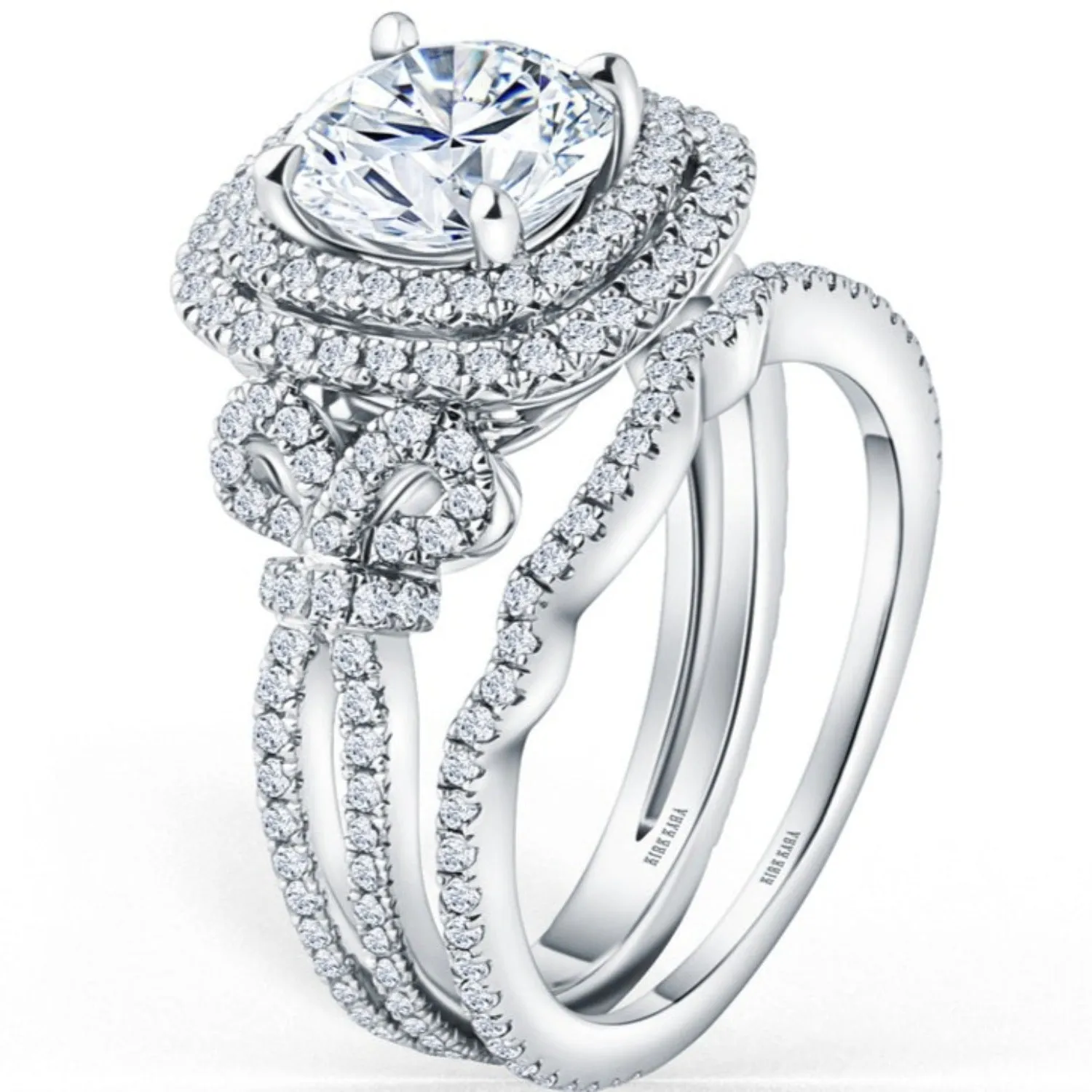 Kirk Kara "Pirouetta" Double Halo Diamond Engagement Ring