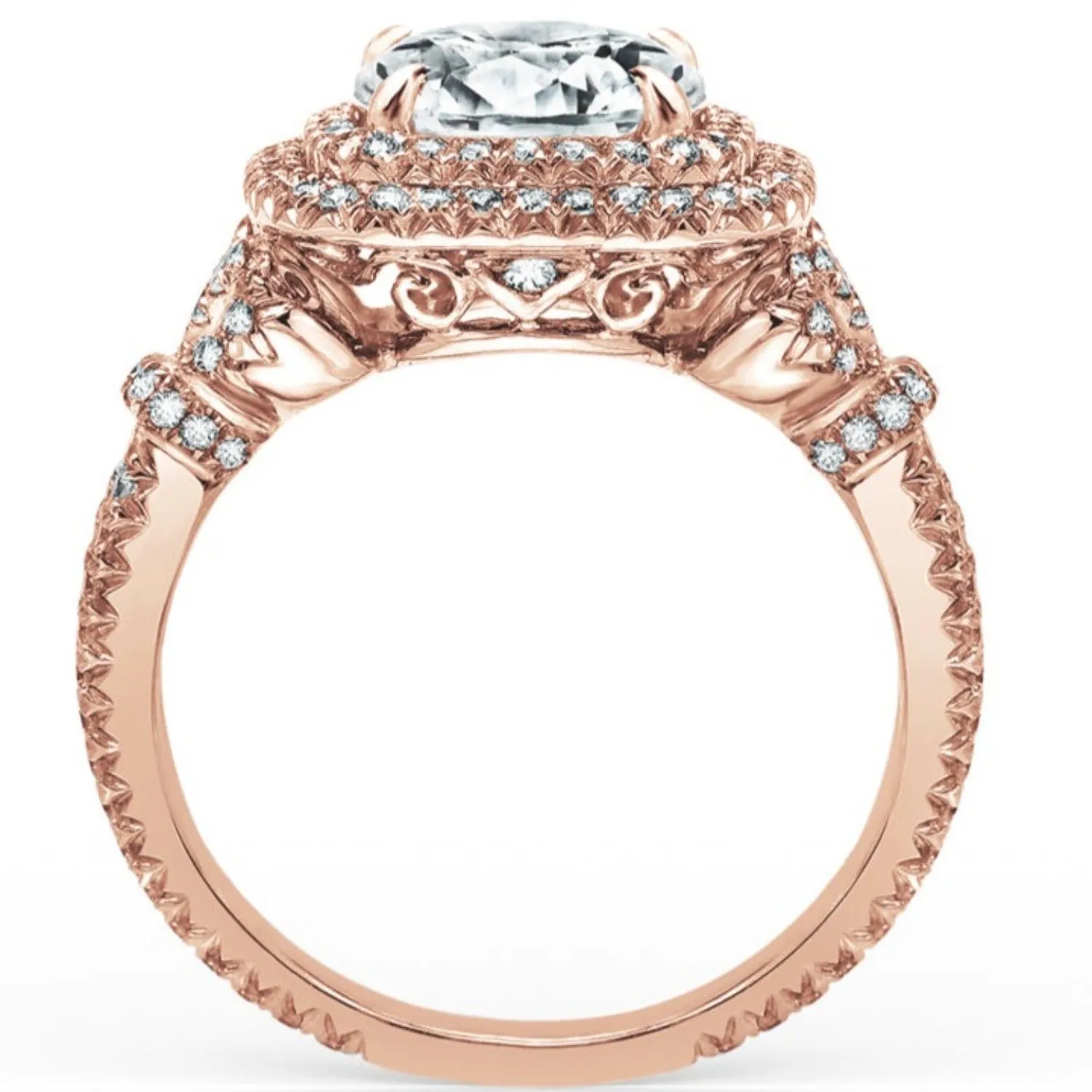Kirk Kara "Pirouetta" Double Halo Diamond Engagement Ring