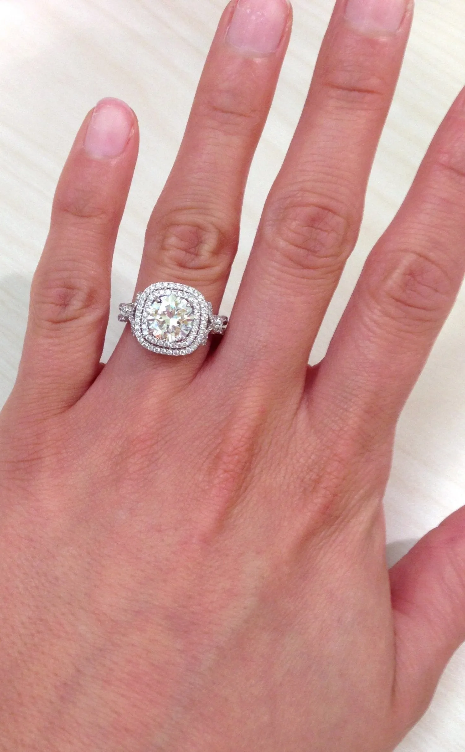 Kirk Kara "Pirouetta" Double Halo Diamond Engagement Ring