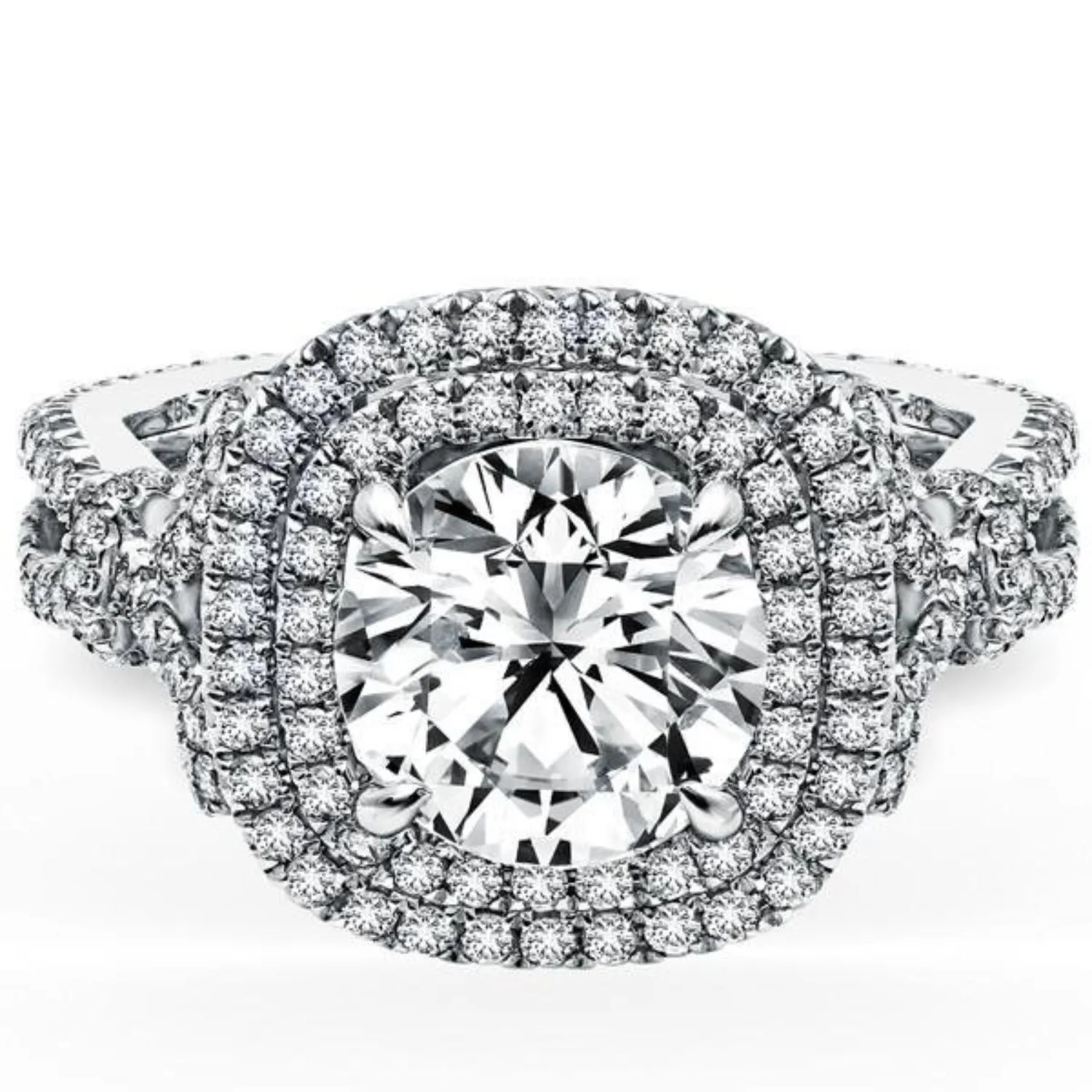 Kirk Kara "Pirouetta" Double Halo Diamond Engagement Ring