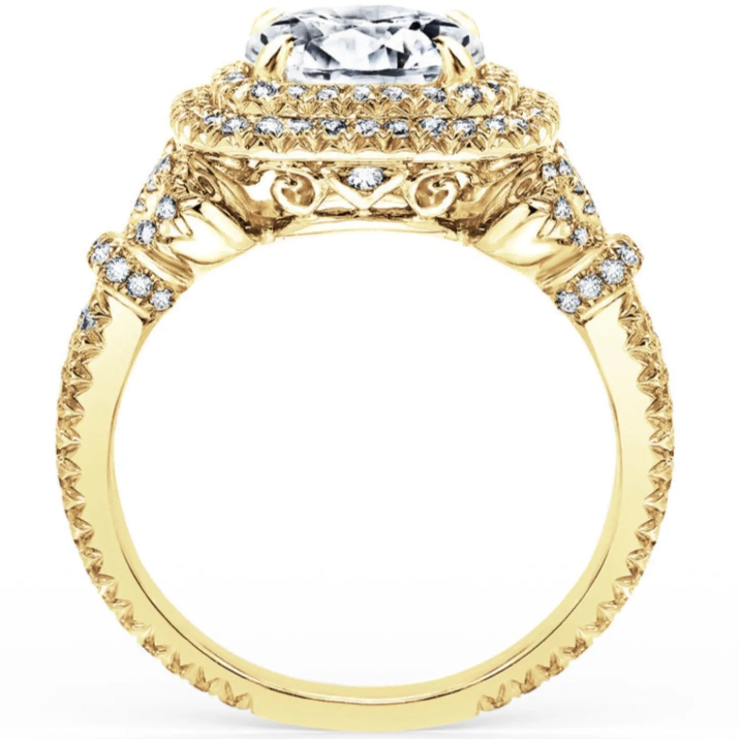 Kirk Kara "Pirouetta" Double Halo Diamond Engagement Ring