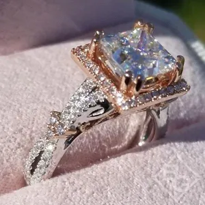 Kirk Kara "Pirouetta" Princess Cut Two-Tone Halo Diamond Engagement Ring