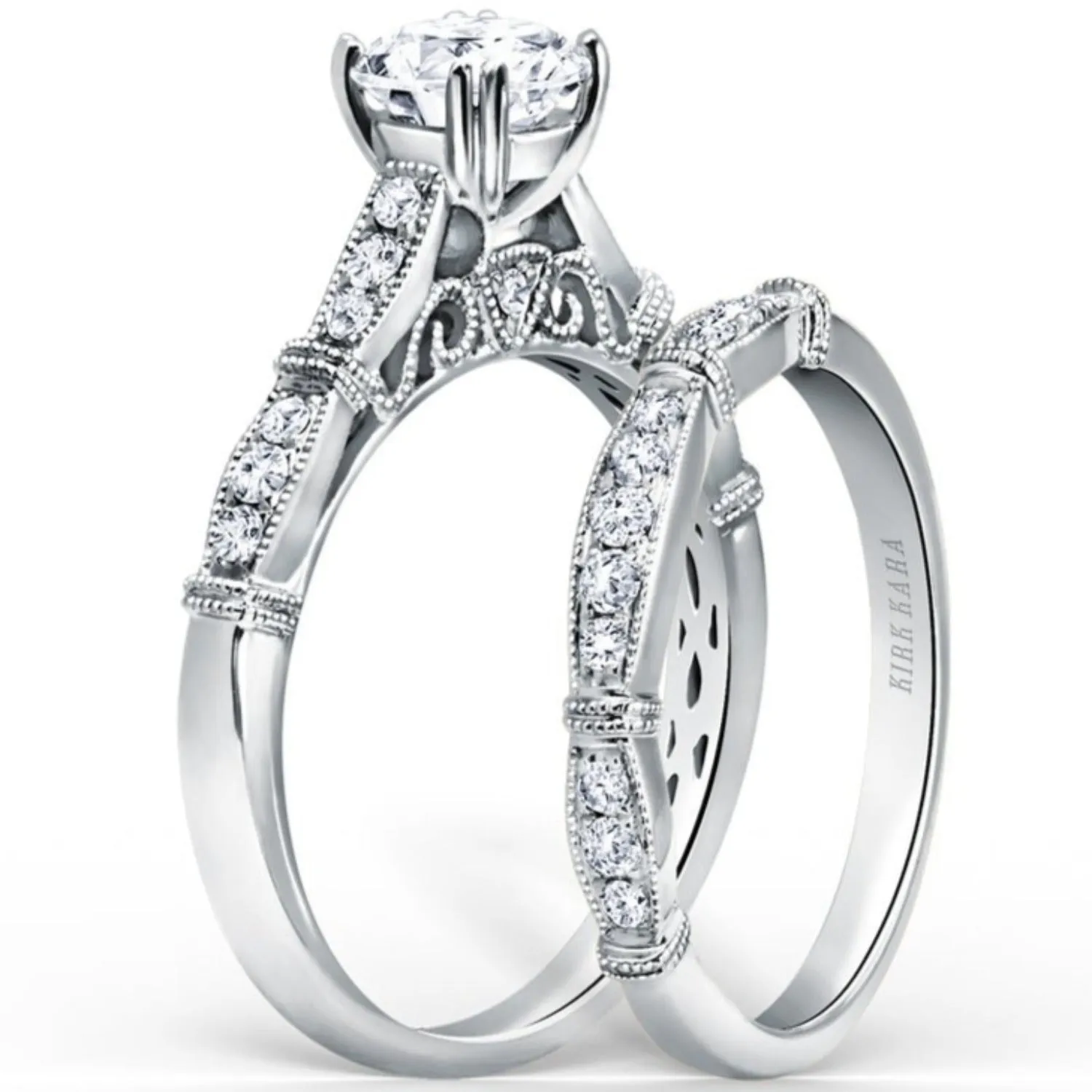 Kirk Kara "Stella" Vintage Style Diamond Engagement Ring