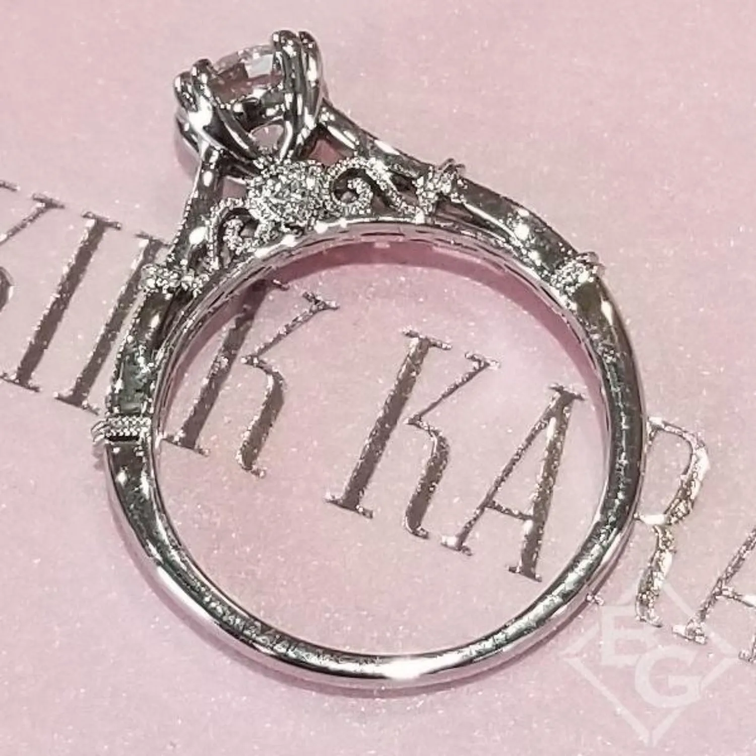 Kirk Kara "Stella" Vintage Style Diamond Engagement Ring