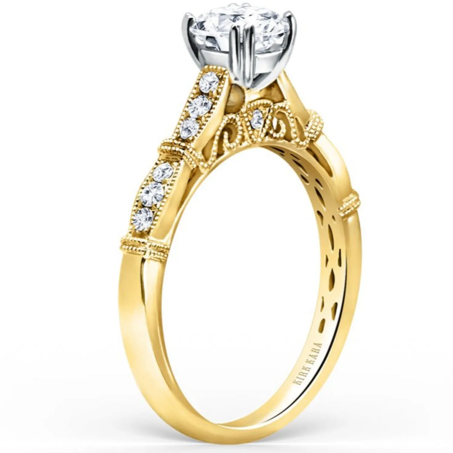 Kirk Kara "Stella" Vintage Style Diamond Engagement Ring