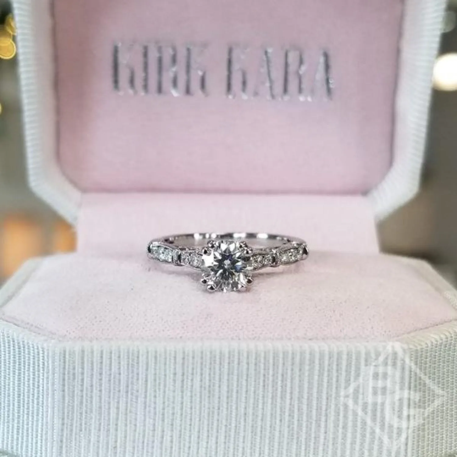 Kirk Kara "Stella" Vintage Style Diamond Engagement Ring