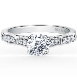 Kirk Kara "Stella" Vintage Style Diamond Engagement Ring