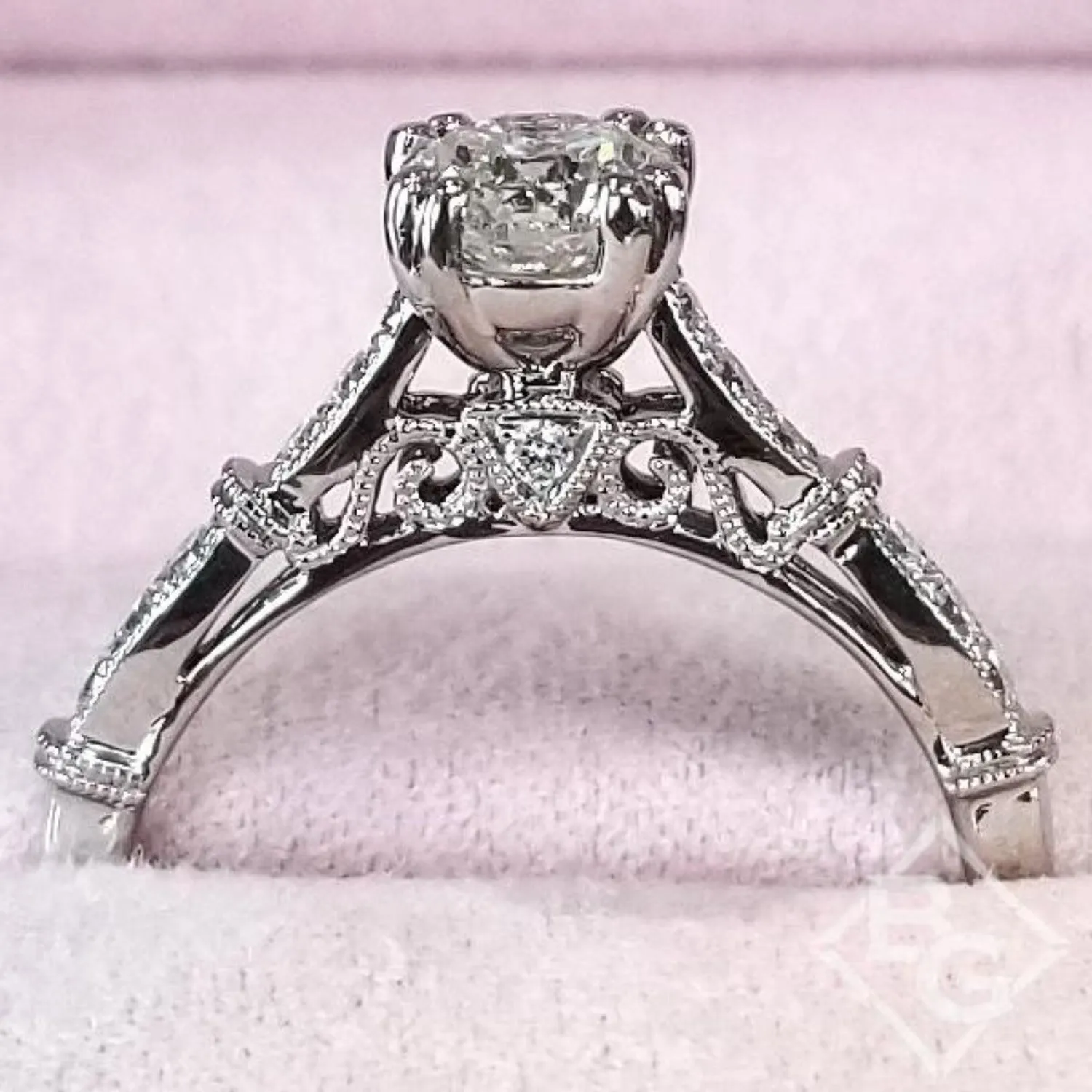 Kirk Kara "Stella" Vintage Style Diamond Engagement Ring