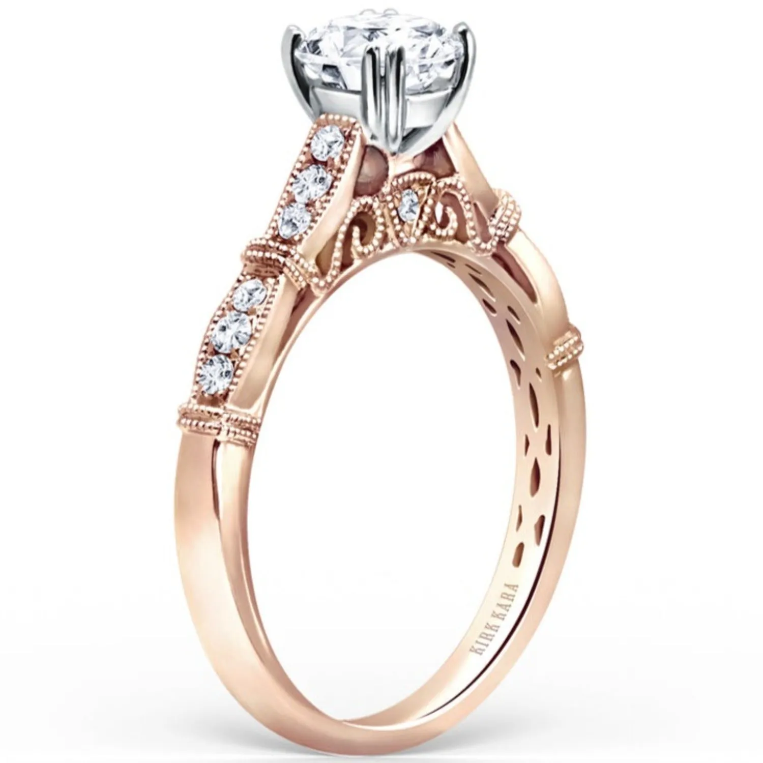 Kirk Kara "Stella" Vintage Style Diamond Engagement Ring