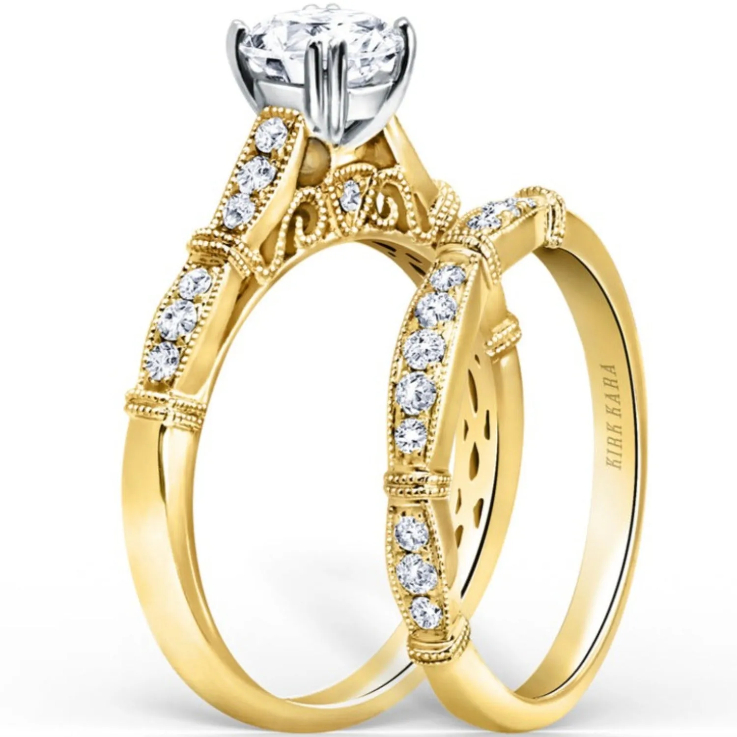 Kirk Kara "Stella" Vintage Style Diamond Engagement Ring