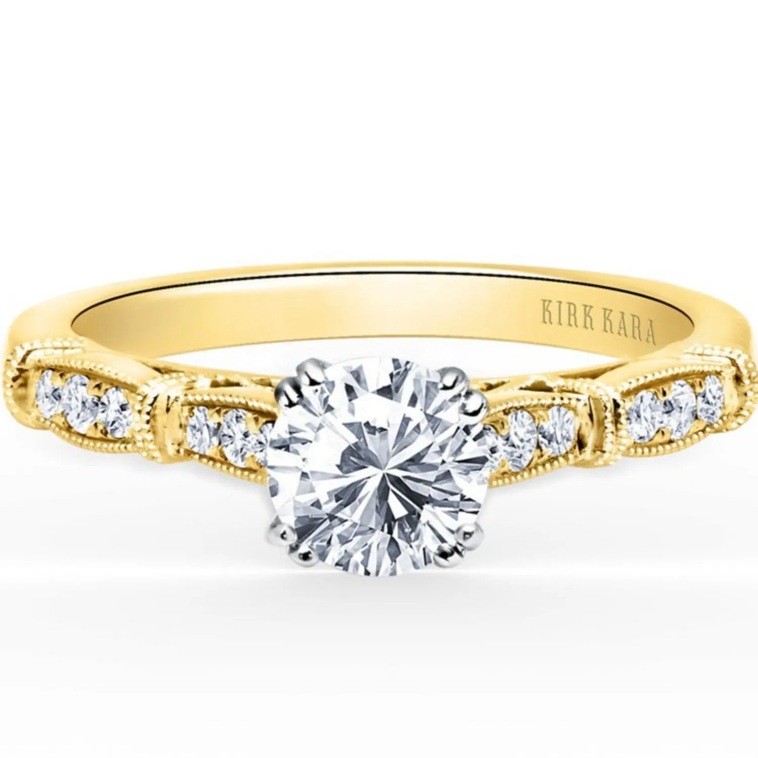 Kirk Kara "Stella" Vintage Style Diamond Engagement Ring