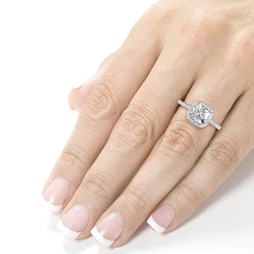 Kobelli Cushion-cut Moissanite Engagement Ring 1 1/3 CTW 14k White Gold, Size 8