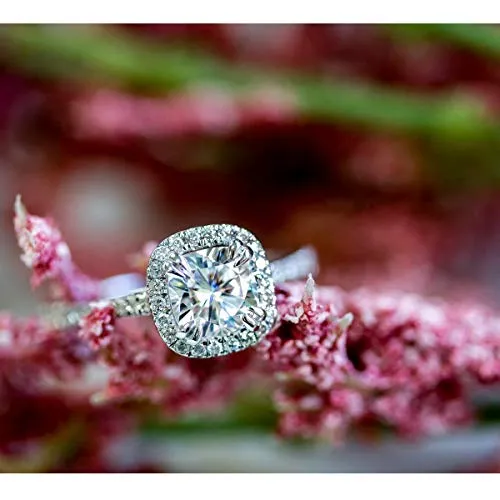 Kobelli Cushion-cut Moissanite Engagement Ring 1 1/3 CTW 14k White Gold, Size 8