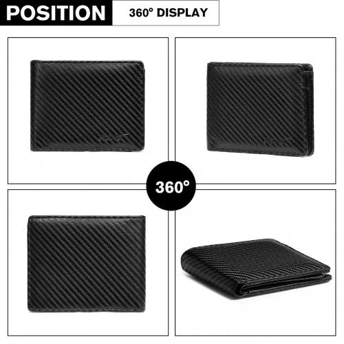 Kono Business Casual RFID Blocking Mens Wallet - Black