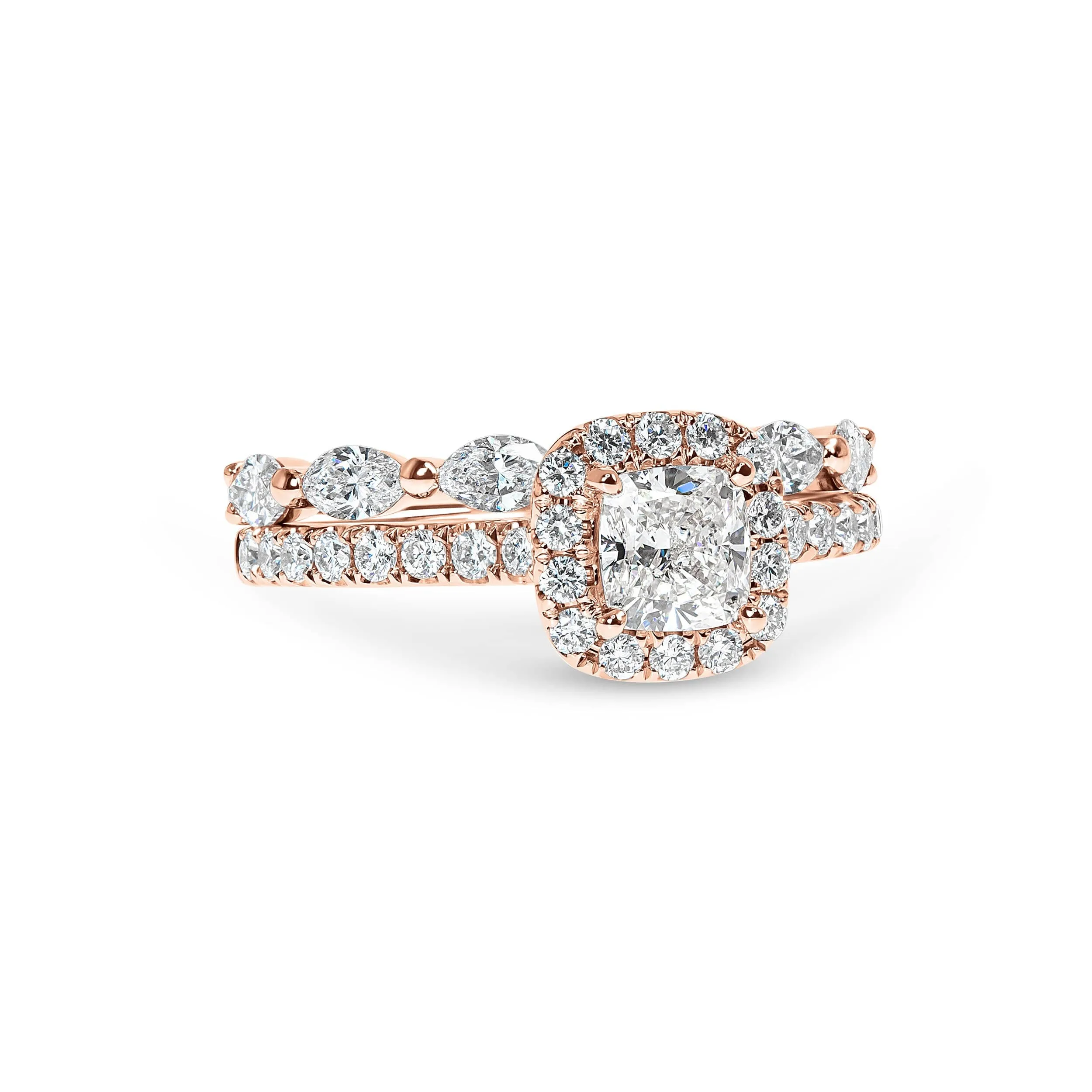Lab Grown Adelaide Cushion Diamond Halo & Sidestones Engagement Ring