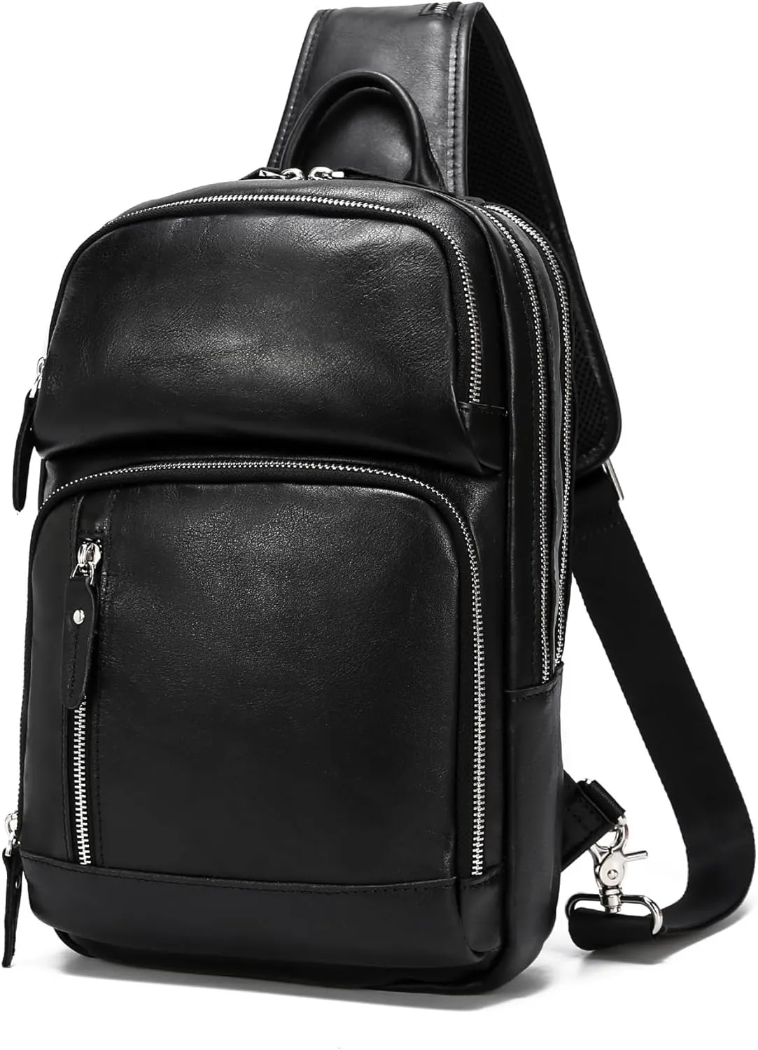 LANNSYNE Full Grain Leather Sling Bag For Men