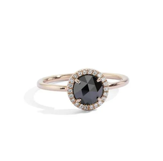 large aura solitaire black diamond