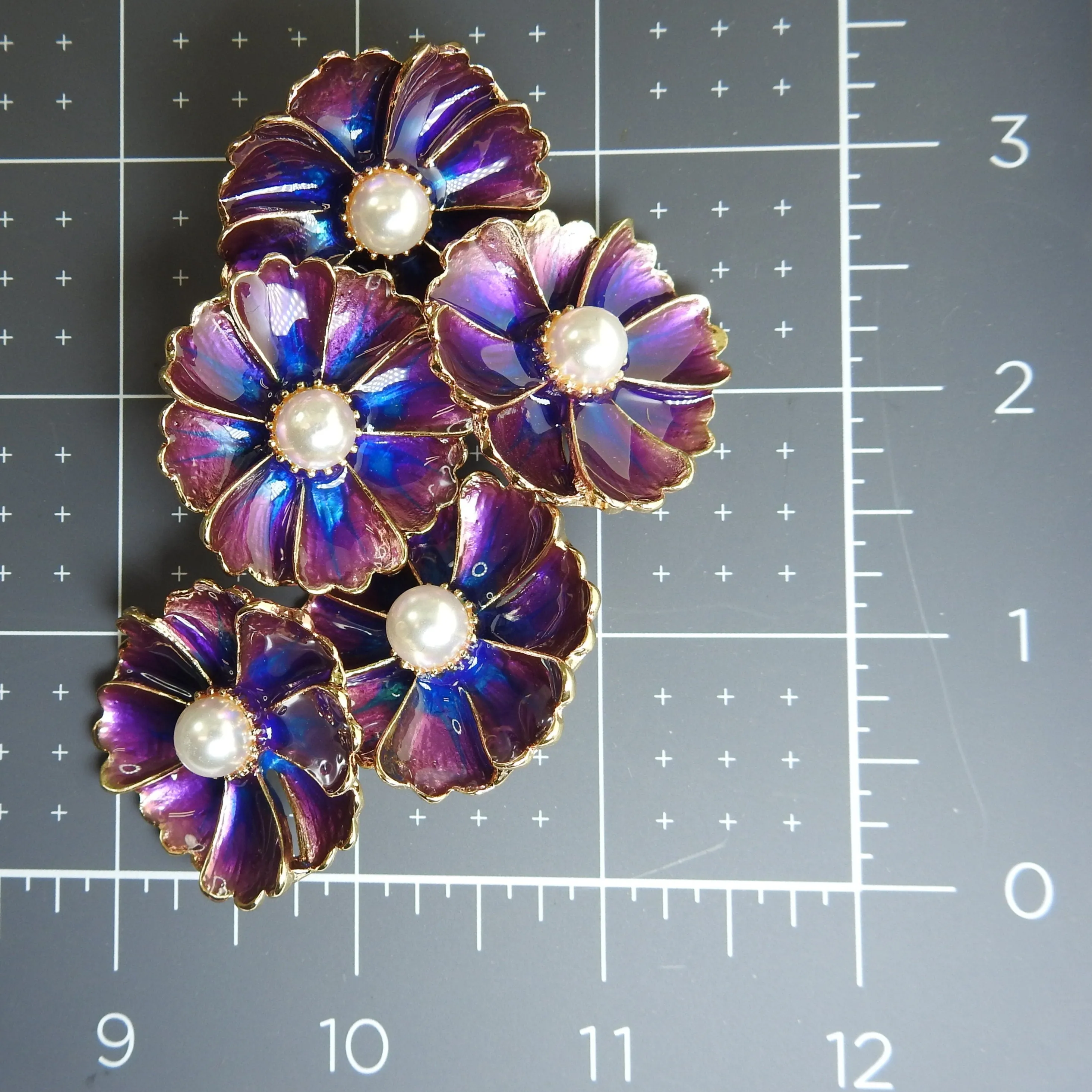 Large Purple Flower Snap Buttons