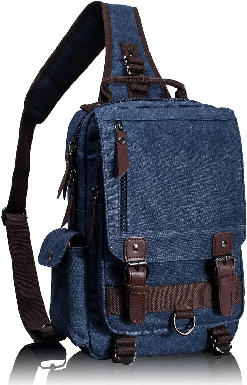 Leaper Canvas Messenger Bag Sling Bag Cross Body Bag Shoulder Bag Black, L