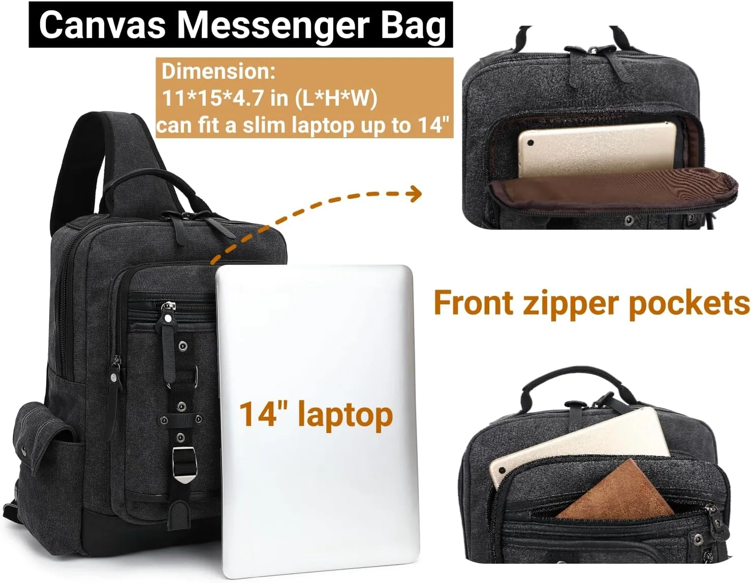 Leaper Retro Messenger Bag Men Sling Bag Outdoor Cross Body Bag Shoulder Bag
