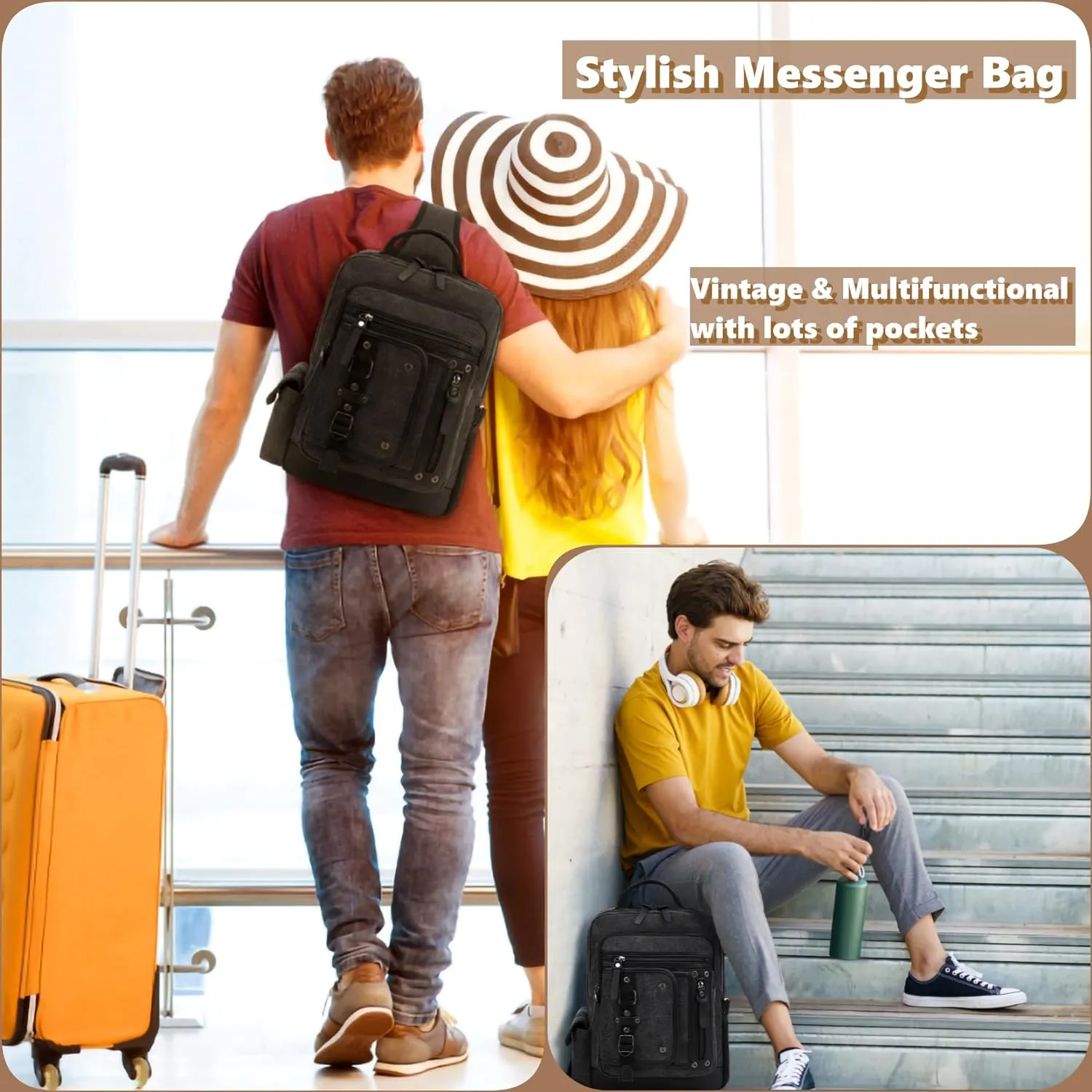 Leaper Retro Messenger Bag Men Sling Bag Outdoor Cross Body Bag Shoulder Bag