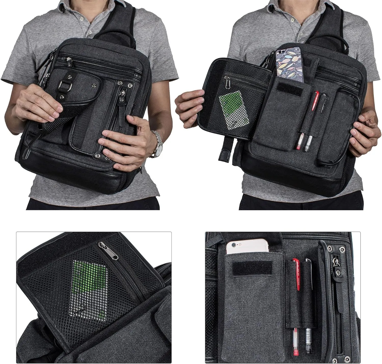 Leaper Retro Messenger Bag Men Sling Bag Outdoor Cross Body Bag Shoulder Bag