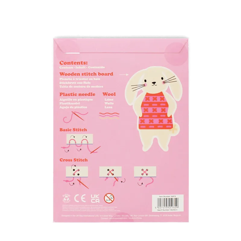 Learn To Sew Wooden Hand-Stitched Set - Bunny
