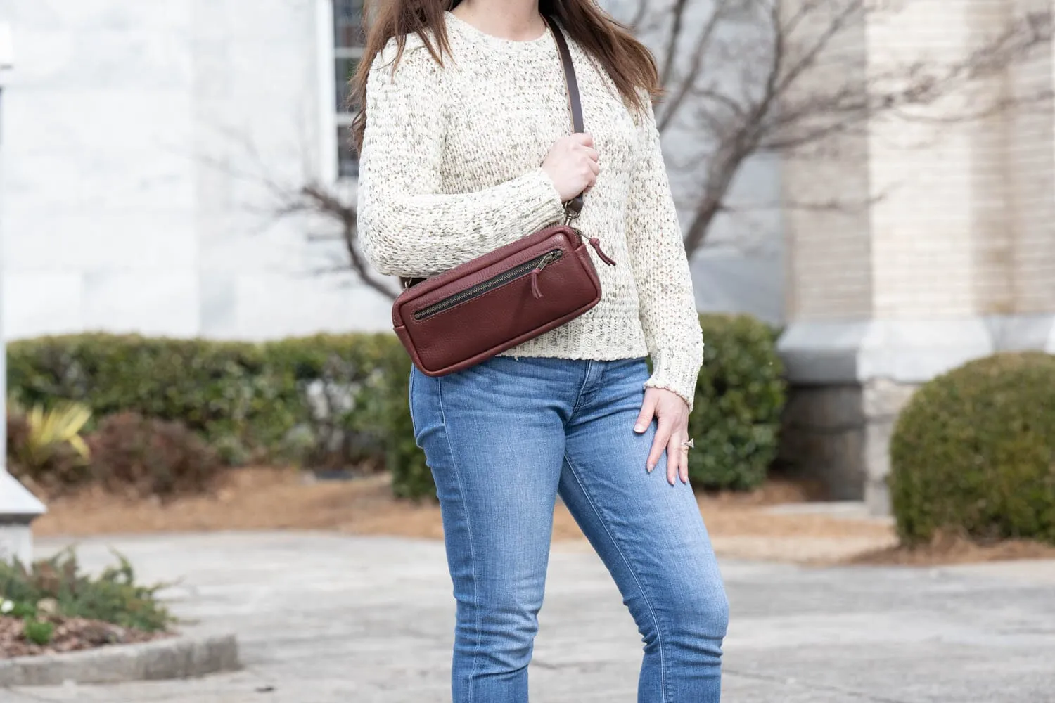 LEATHER FANNY PACK / LEATHER WAIST BAG - DELUXE - MERLOT