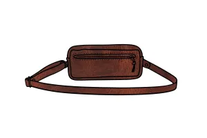 LEATHER FANNY PACK / LEATHER WAIST BAG - DELUXE - WHISKY BISON