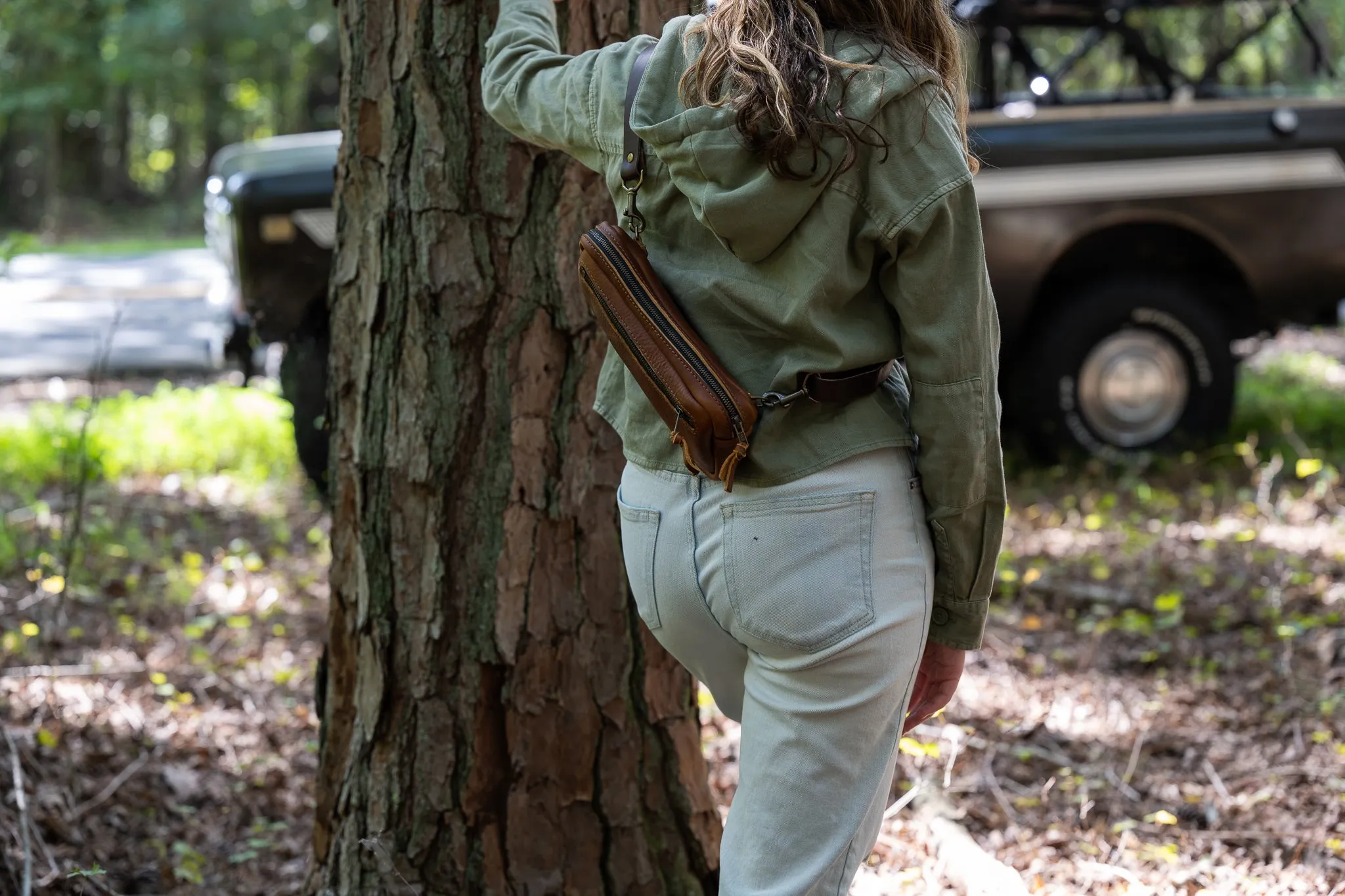 LEATHER FANNY PACK / LEATHER WAIST BAG - DELUXE - WHISKY BISON