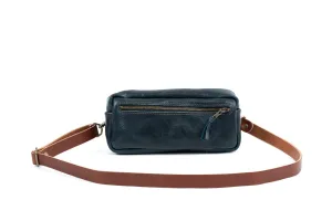 LEATHER FANNY PACK / LEATHER WAIST BAG - INDIGO BISON