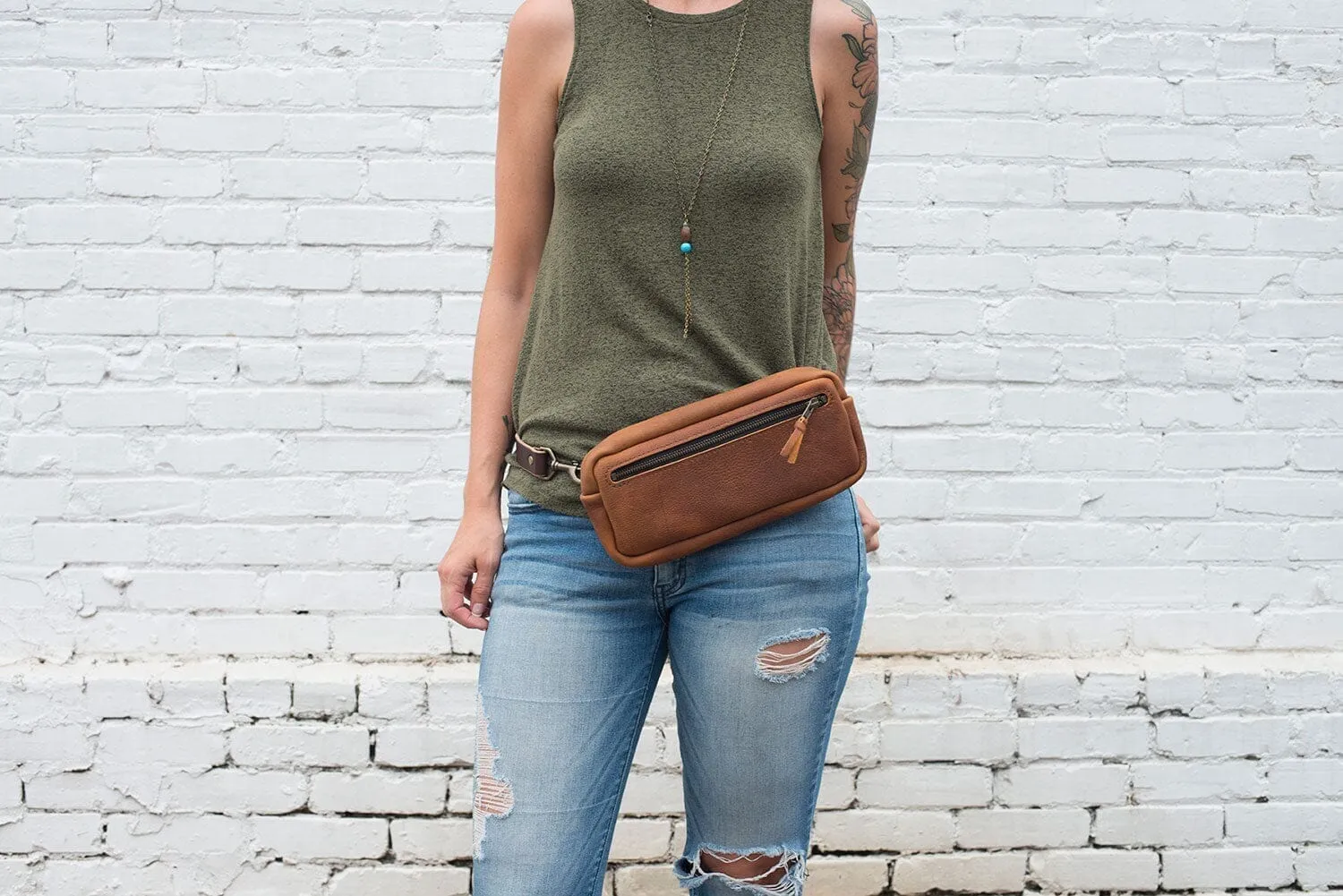 LEATHER FANNY PACK / LEATHER WAIST BAG - VIOLET