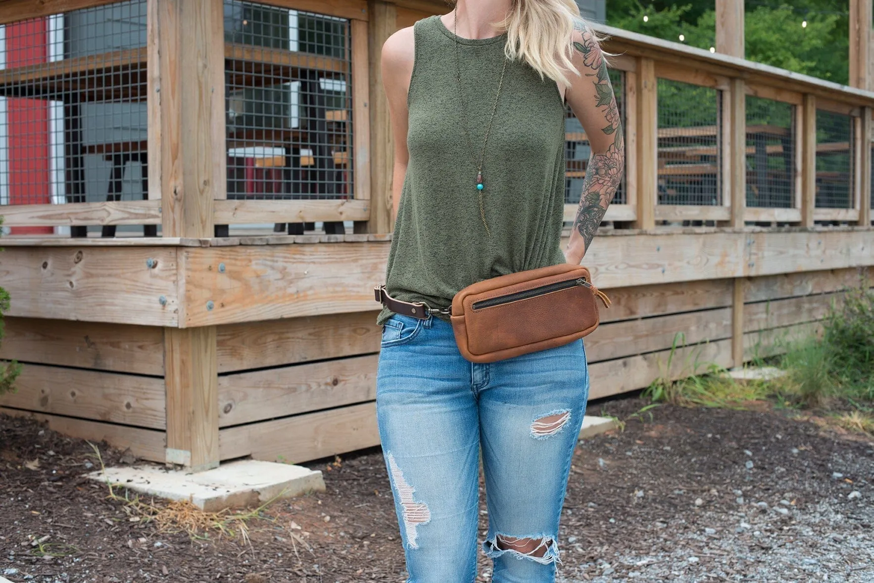 LEATHER FANNY PACK / LEATHER WAIST BAG - VIOLET