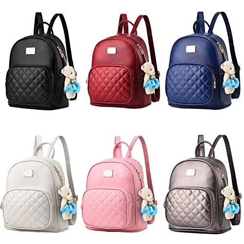 Leather School Travel Backpack for Women