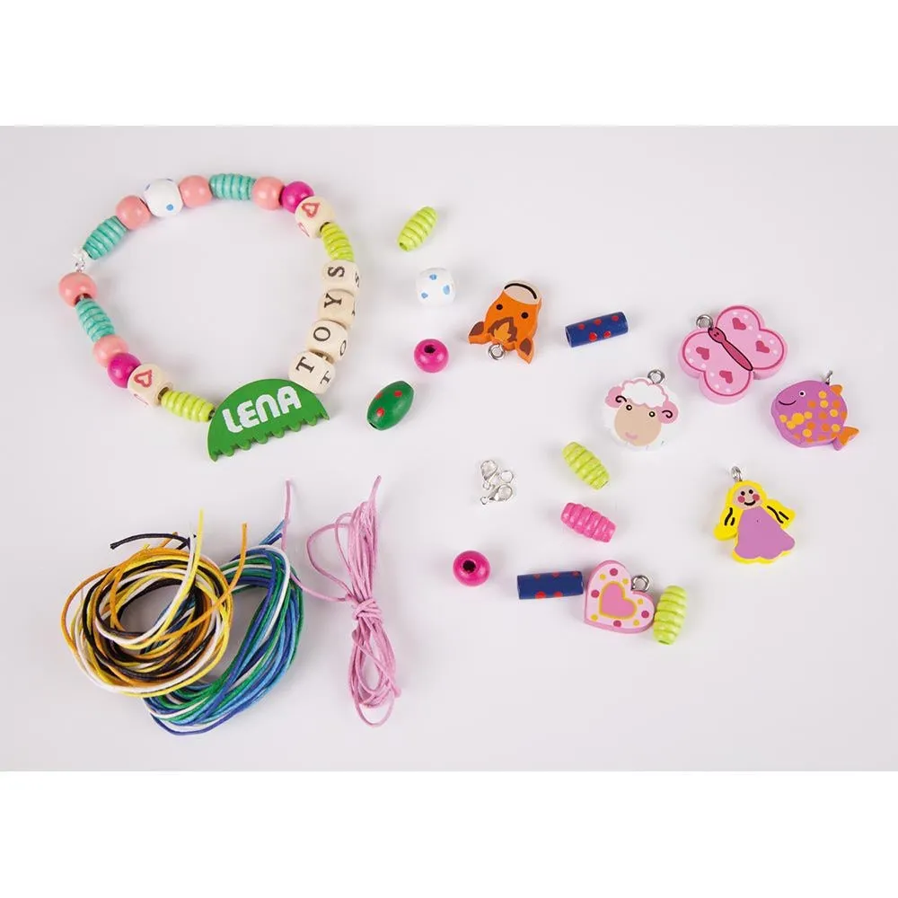 Lena Wooden Beads Arts & Crafts Jewellery Set: ABC and Deco 315  Pieces