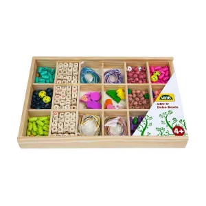 Lena Wooden Beads Arts & Crafts Jewellery Set: ABC and Deco 315  Pieces
