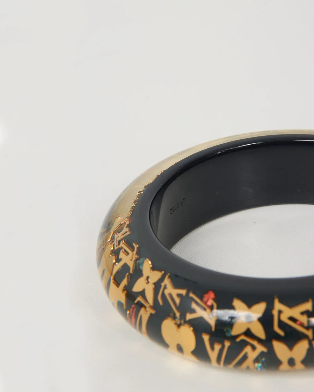 Louis Vuitton Black Wide Monogram Inclusion Bracelet
