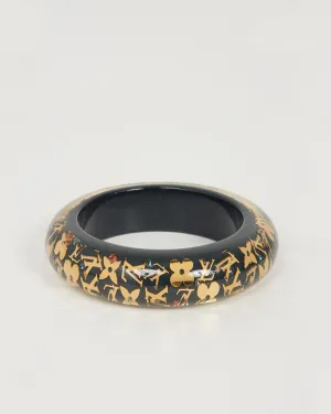 Louis Vuitton Black Wide Monogram Inclusion Bracelet