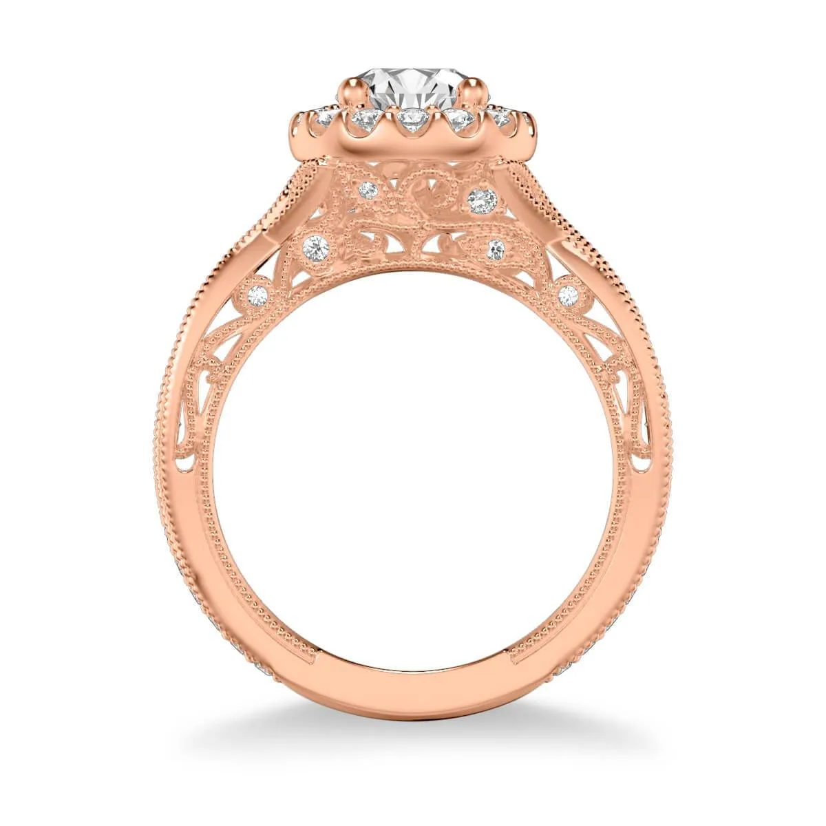Lucinda Vintage Round Halo Heritage Collection Diamond Engagement Ring