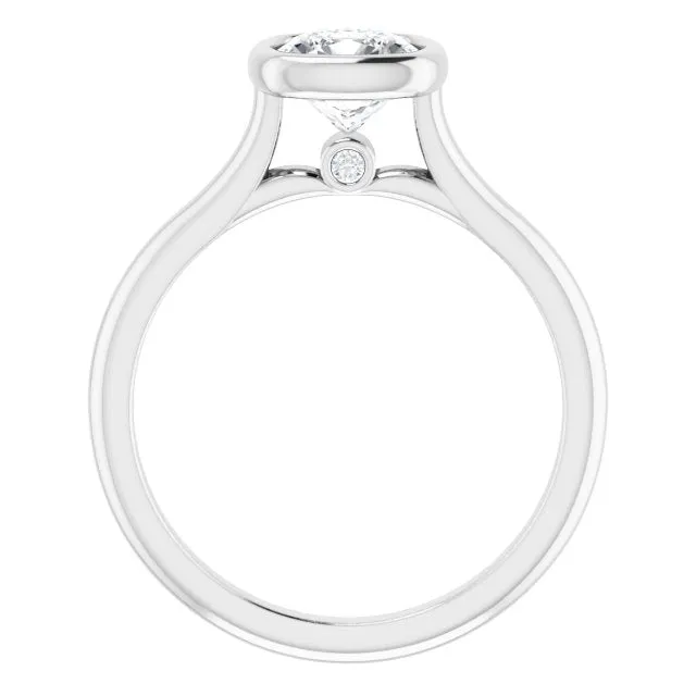 Luna Bezel Cushion Solitaire Engagement Ring