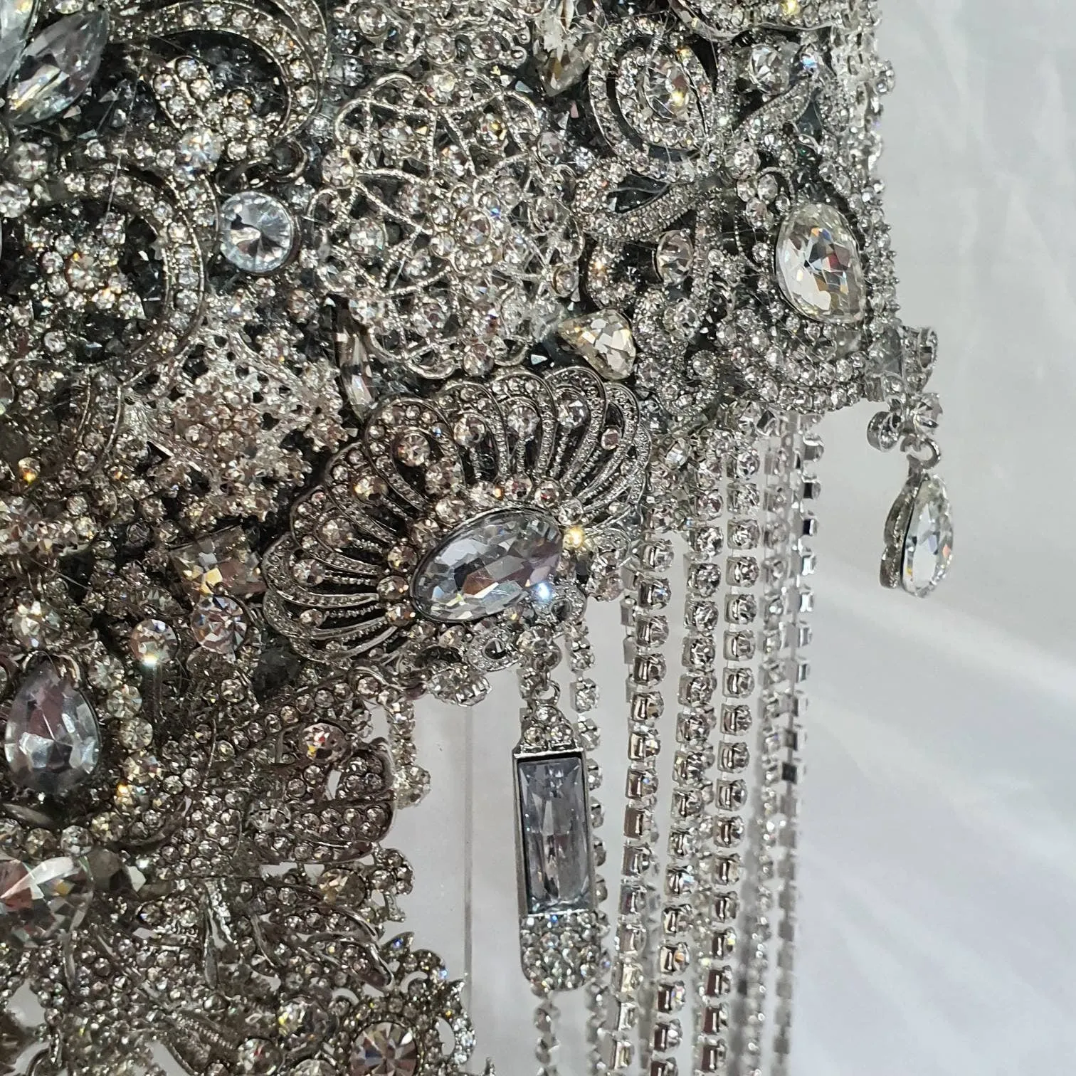 Luxury Brooch bouquet.7" Jewel crystal wedding bouquet, Bridal Brooch Bouquet,cascade Jewel bouquet by Crystal wedding uk