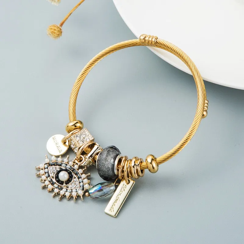 Luxury Evil Eye Butterfly Bracelet for Women Bangles Jewelry