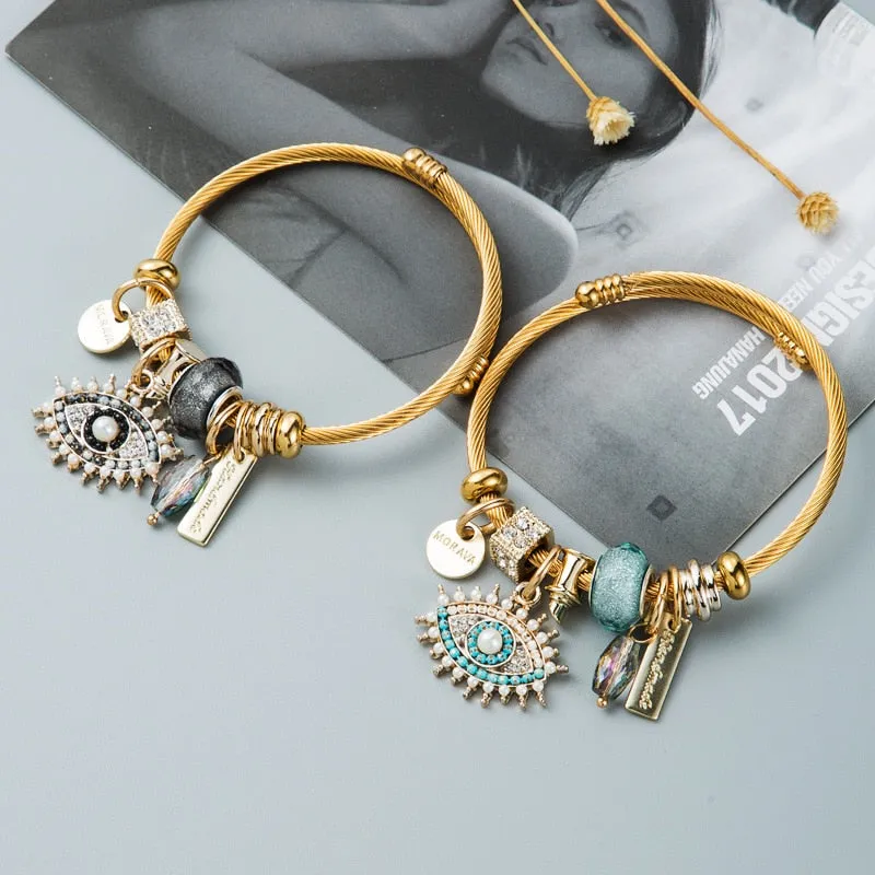 Luxury Evil Eye Butterfly Bracelet for Women Bangles Jewelry