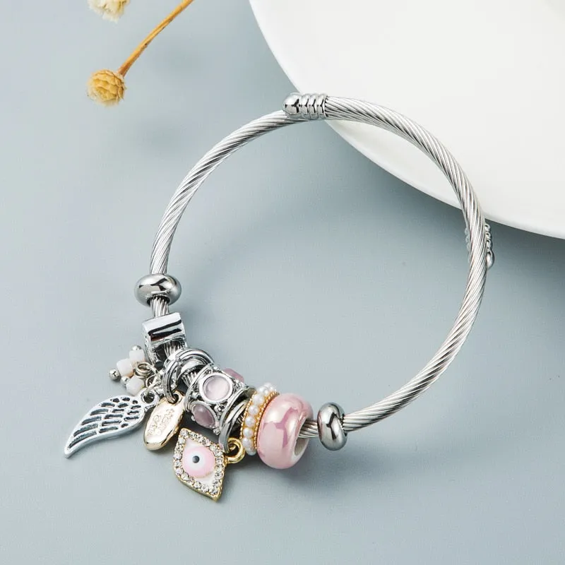 Luxury Evil Eye Butterfly Bracelet for Women Bangles Jewelry