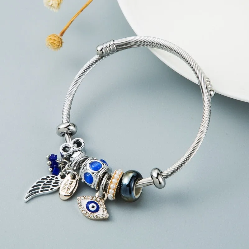 Luxury Evil Eye Butterfly Bracelet for Women Bangles Jewelry