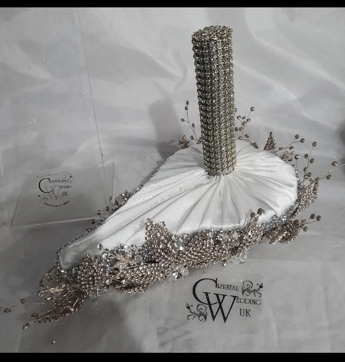 Luxury Silver Diamante bouquet  Jewel rhinestone crystal wedding bouquet Crystal Bridal Bouquet, cascade Jewel bouquet by Crystal wedding uk