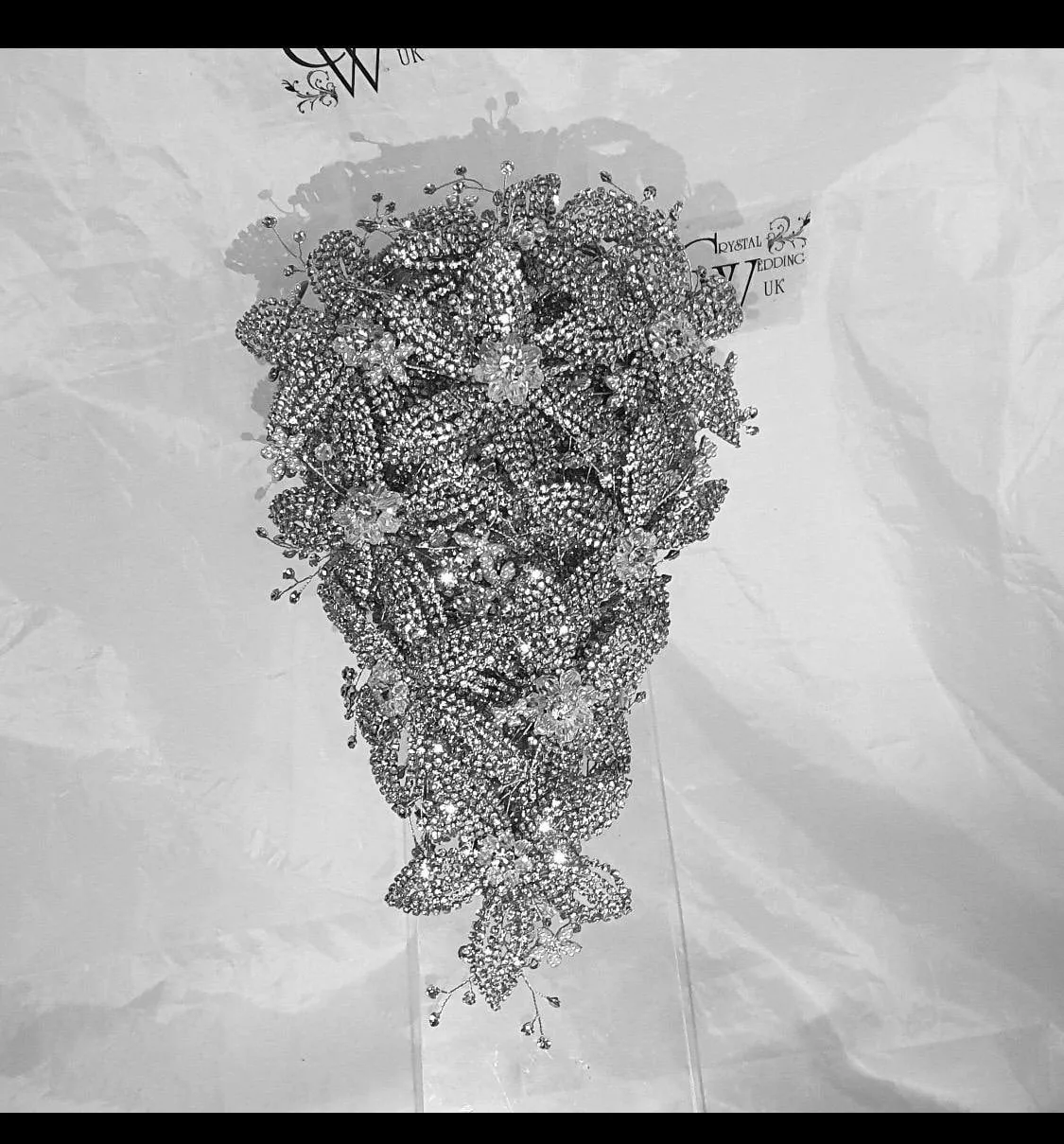 Luxury Silver Diamante bouquet  Jewel rhinestone crystal wedding bouquet Crystal Bridal Bouquet, cascade Jewel bouquet by Crystal wedding uk