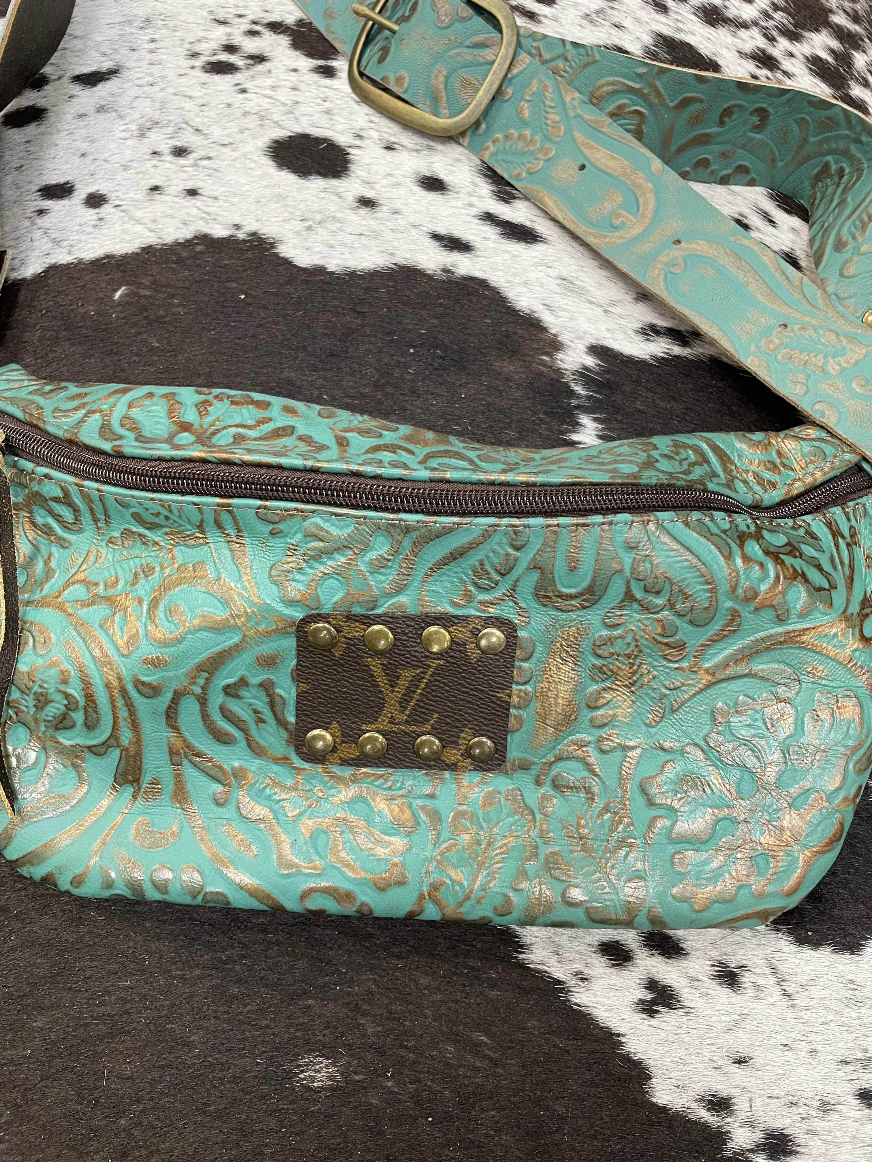 LV Teal Leather Fanny Pack