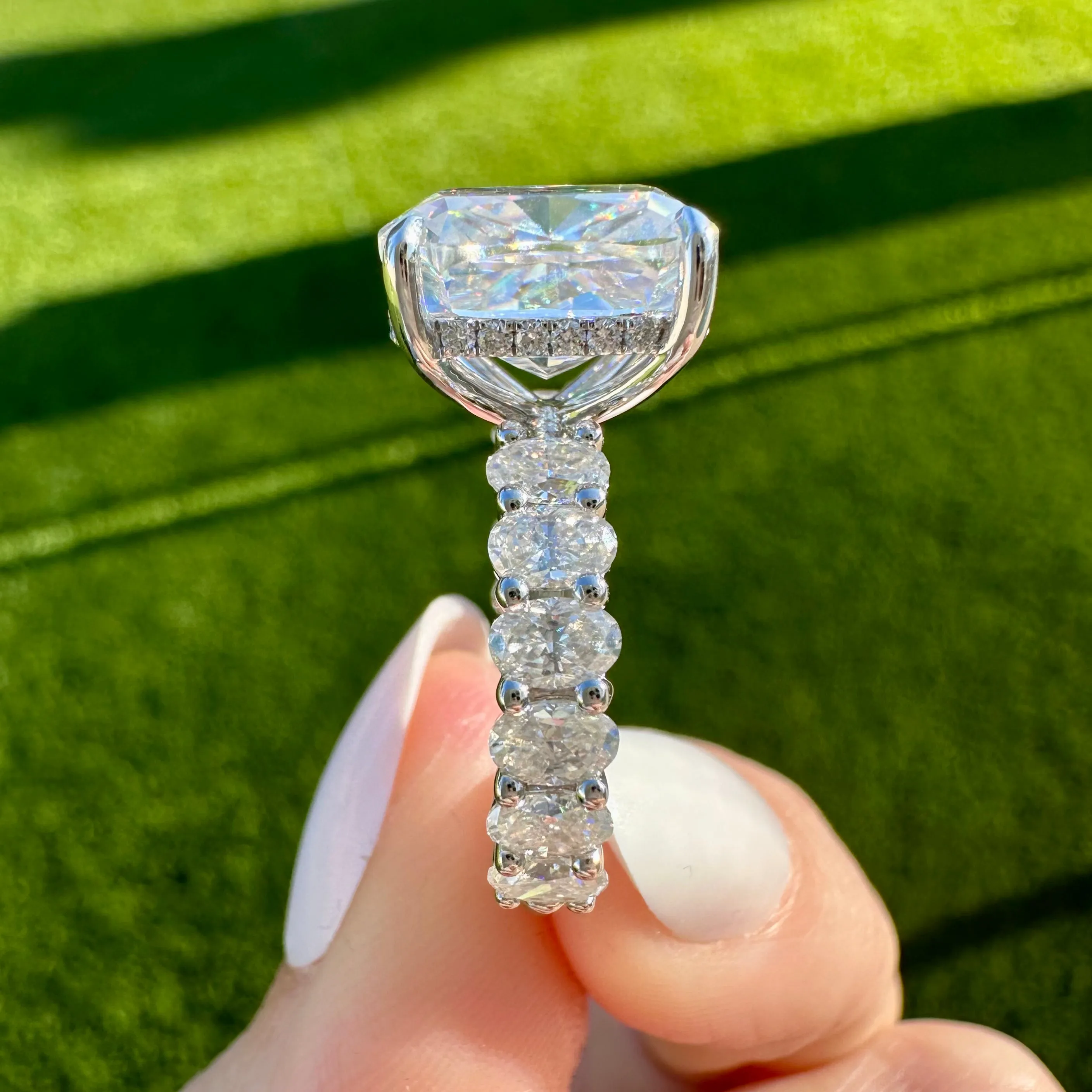 Lyndsey (4.7ct) Cushion Engagement Ring ( ) Hidden Halo